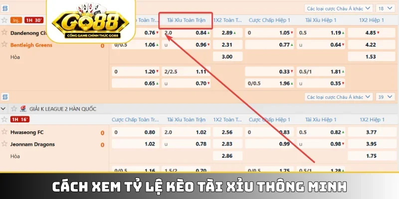Cách xem tỷ lệ kèo tài xỉu thông minh